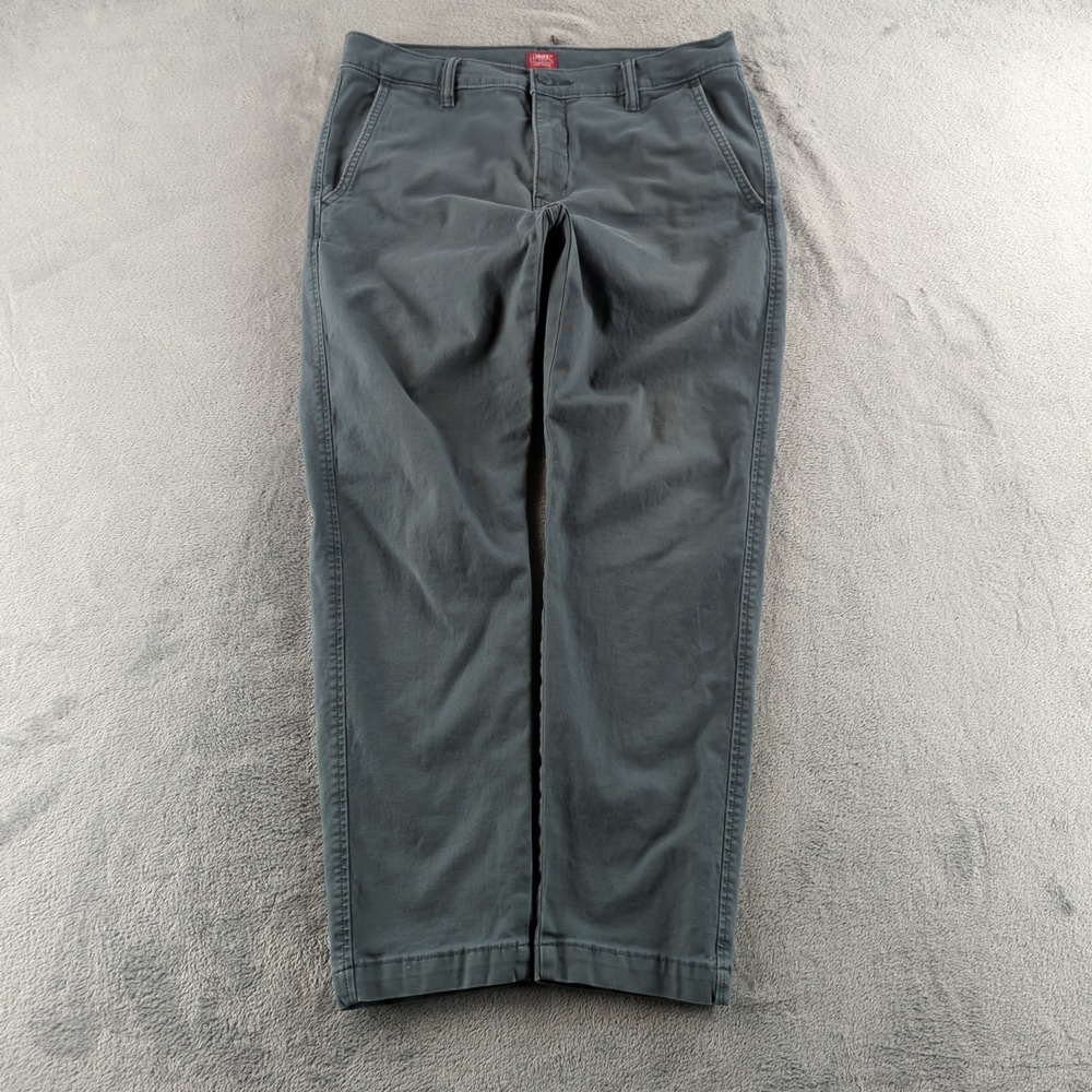 Levis XX Chino Pants‎ Mens 32x30 Gray Standard Taper Stretch Khakis Faded Denim